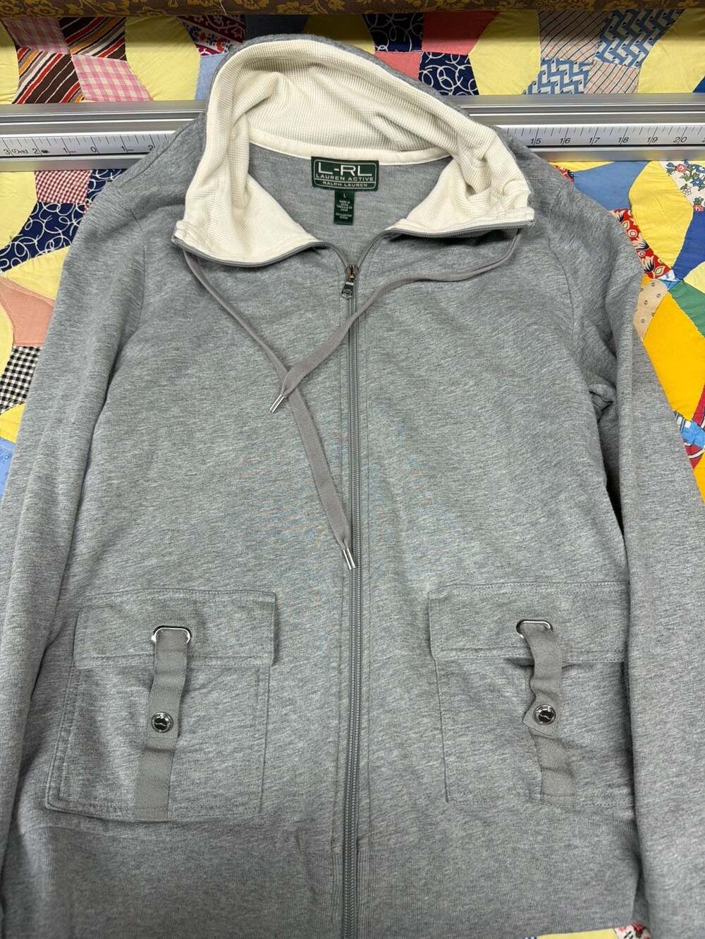 Lauren Ralph Lauren Women's Heather Gray Full Zip Jacket